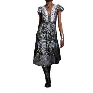 NEW IN EARNEST sequined harem dress in black/white/silver
